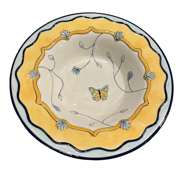 Fitz and Floyd Mirabelle 10” Pasta Bowl Butterfly New - Picture 1 of 6